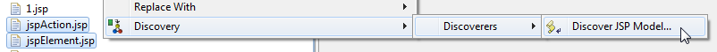 Menu in Eclipse to create a JSP model from several JSP files