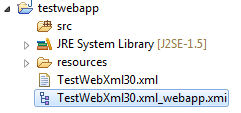 Web XML model in the Package Explorer
